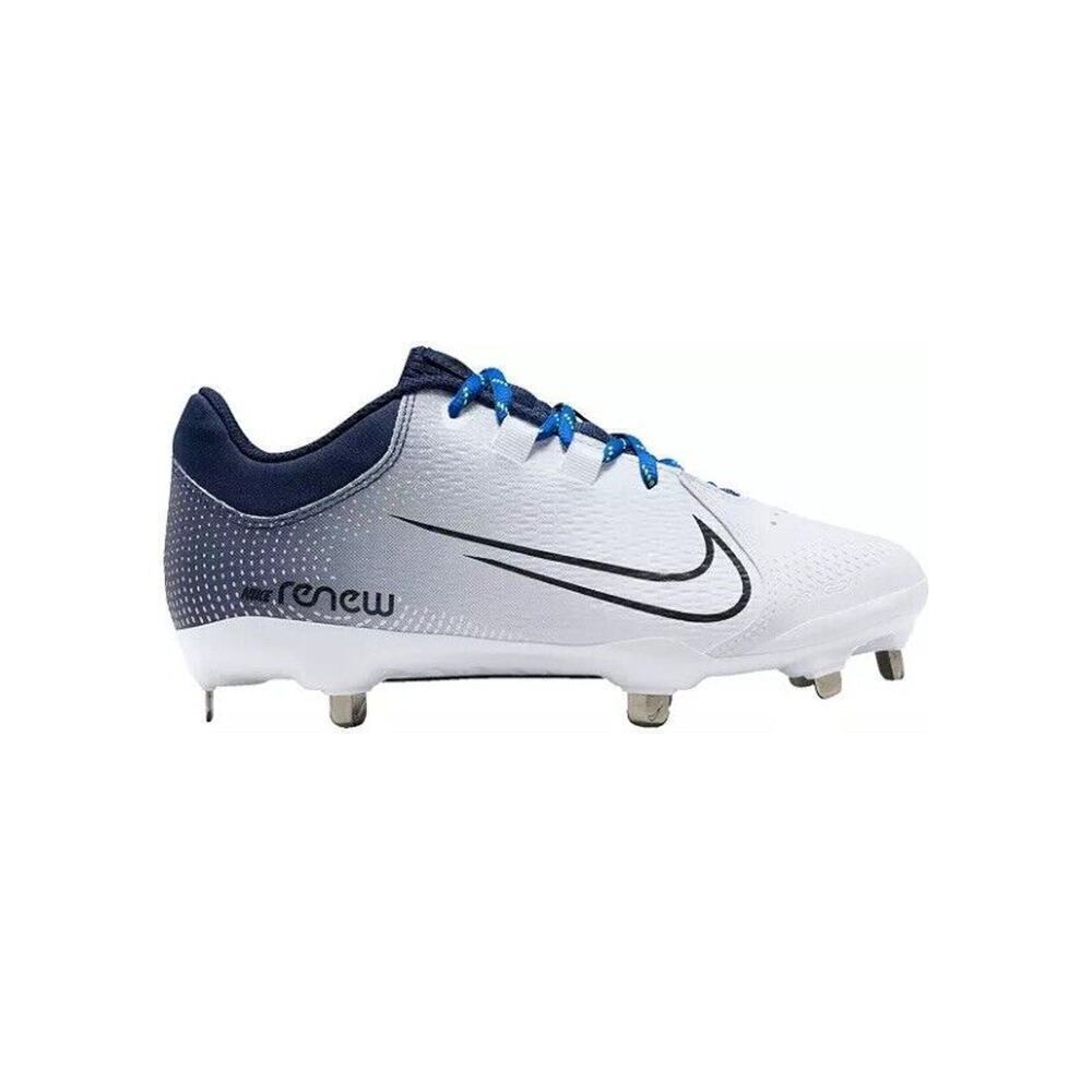 Nike Hyperdiamond 4 Pro Cleats Women’ 8 White Blue Metal Fastpitch Softball NWT - Picture 9 of 10